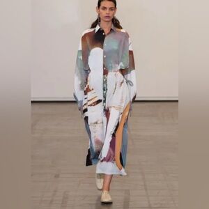 Ujoh Gathered Hole Shirt Dress